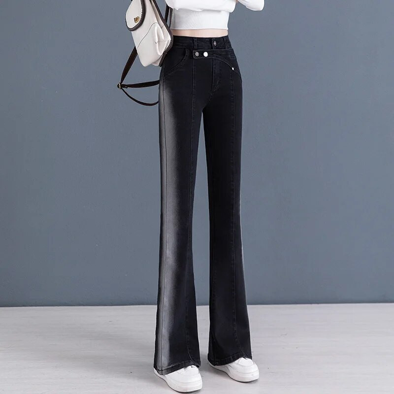 Nove lepršave traperice Ženske hlače niskog struka Vintage estetske traper hlače Streetwear Mom Ležerne korejske modne Y2k traperice