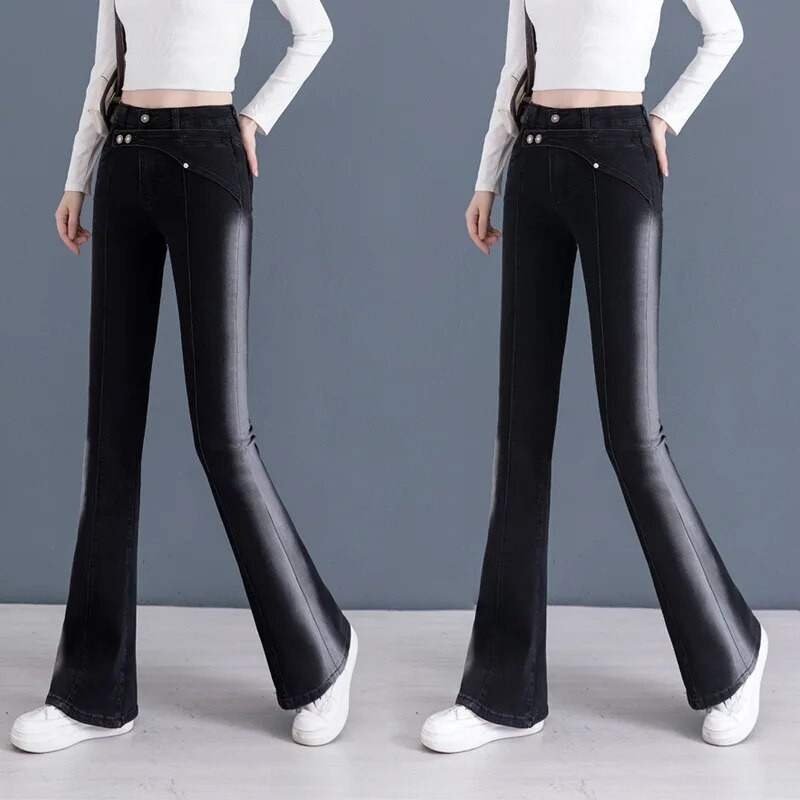 Nove lepršave traperice Ženske hlače niskog struka Vintage estetske traper hlače Streetwear Mom Ležerne korejske modne Y2k traperice