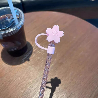Slamkasti medvjed Slamka s poklopcem za zaštitu od prašine Silikonski Kawaii mačja kandža Čepovi za slamke za čašu Ružičaste slamke Štitnik za poklopac 7 mm