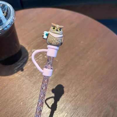 Slamkasti medvjed Slamka s poklopcem za zaštitu od prašine Silikonski Kawaii mačja kandža Čepovi za slamke za čašu Ružičaste slamke Štitnik za poklopac 7 mm