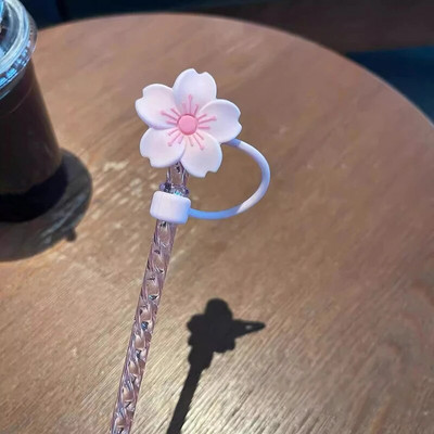 Slamkasti medvjed Slamka s poklopcem za zaštitu od prašine Silikonski Kawaii mačja kandža Čepovi za slamke za čašu Ružičaste slamke Štitnik za poklopac 7 mm