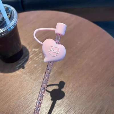 Slamkasti medvjed Slamka s poklopcem za zaštitu od prašine Silikonski Kawaii mačja kandža Čepovi za slamke za čašu Ružičaste slamke Štitnik za poklopac 7 mm