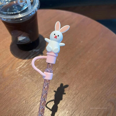 Slamkasti medvjed Slamka s poklopcem za zaštitu od prašine Silikonski Kawaii mačja kandža Čepovi za slamke za čašu Ružičaste slamke Štitnik za poklopac 7 mm