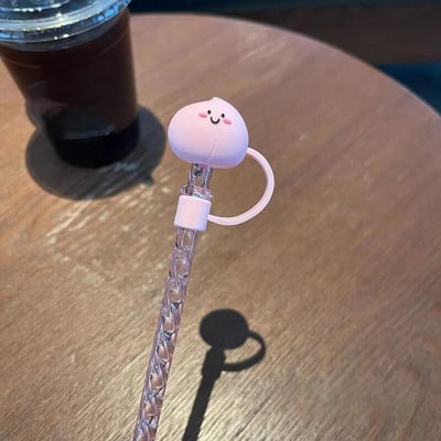 Slamkasti medvjed Slamka s poklopcem za zaštitu od prašine Silikonski Kawaii mačja kandža Čepovi za slamke za čašu Ružičaste slamke Štitnik za poklopac 7 mm