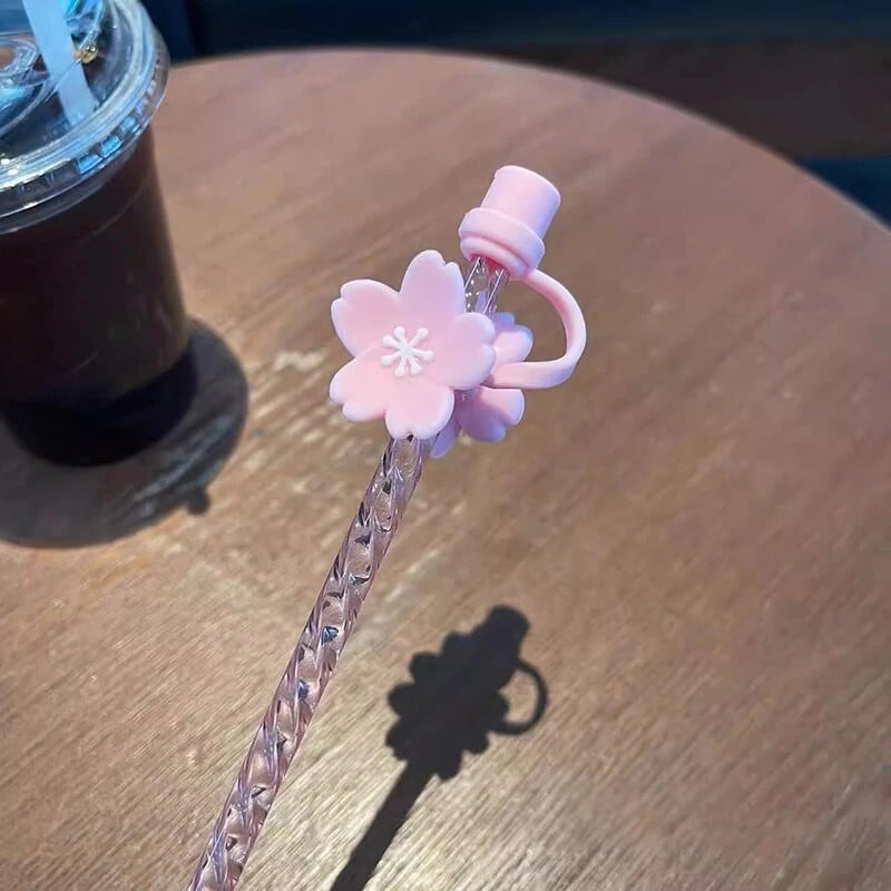 Slamkasti medvjed Slamka s poklopcem za zaštitu od prašine Silikonski Kawaii mačja kandža Čepovi za slamke za čašu Ružičaste slamke Štitnik za poklopac 7 mm