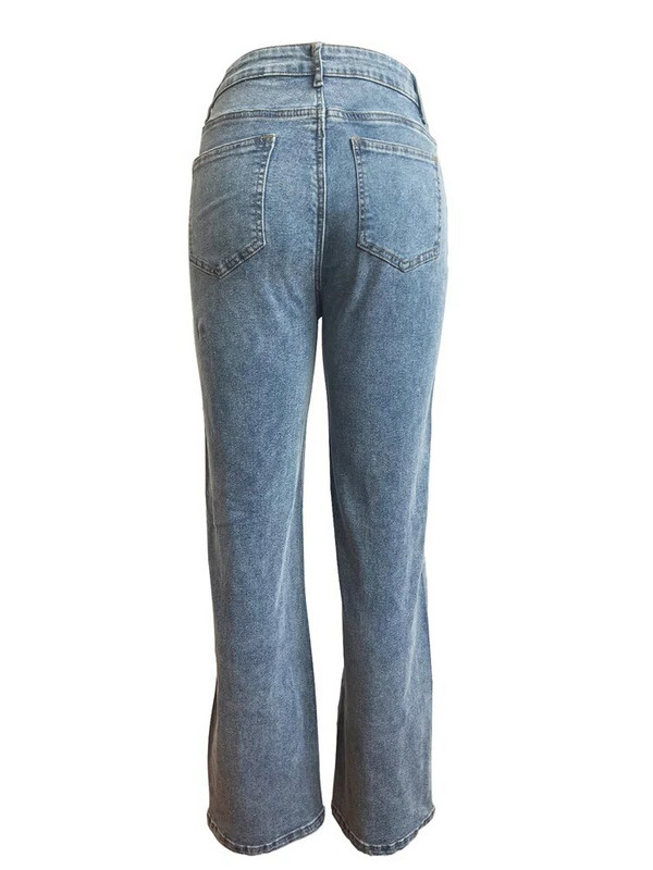 Wmstar Jeans Women Hollow Out Ψηλόμεσο τζιν Boy Friend Τσέπες Φαρδύ παντελόνι Κορεατικά Streetwear Χονδρική Dropshipping