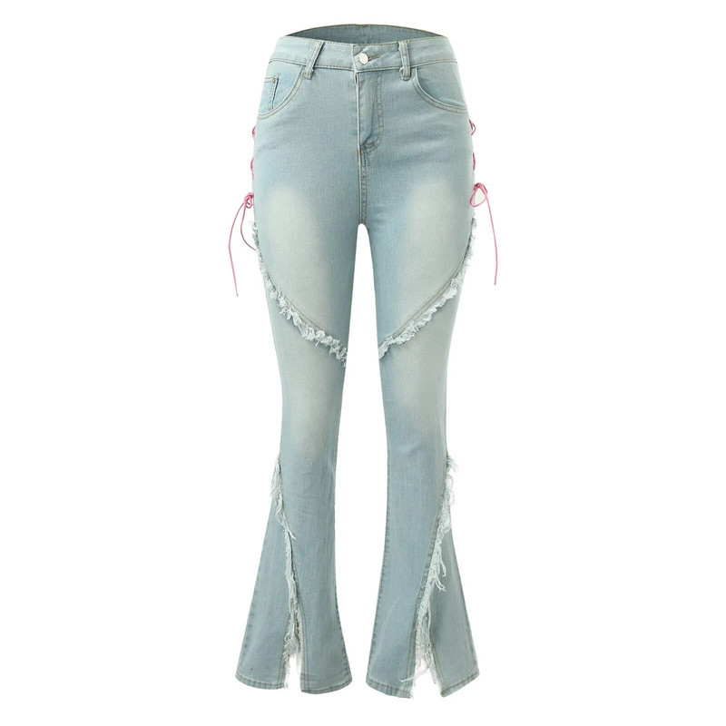 American Split Jeans Ženske Harajuku Ležerne pikantne uske traperice Ženske nepravilno spojene traper hlače Nova Y2K modna ulična odjeća