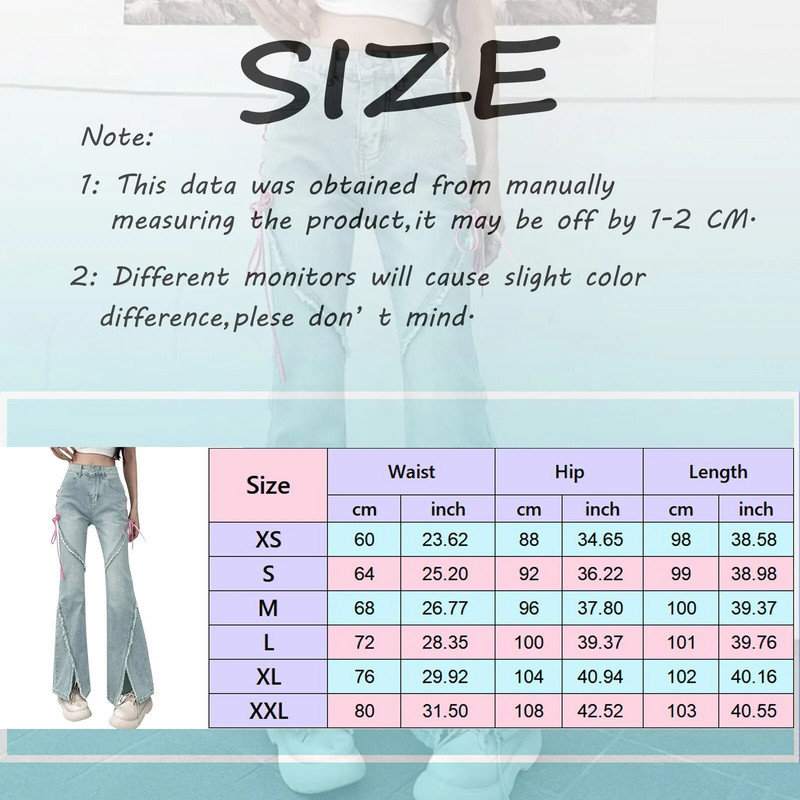 American Split Jeans Ženske Harajuku Ležerne pikantne uske traperice Ženske nepravilno spojene traper hlače Nova Y2K modna ulična odjeća