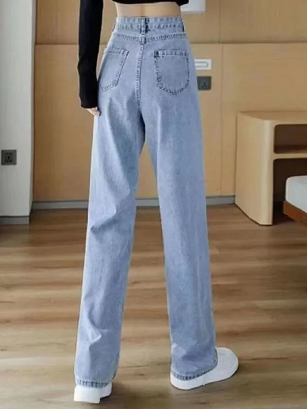 Vrećaste ravne traper hlače visokog struka 2024. Nove ženske velike veličine Vintage Vaqueros Pantalones Ležerni trend široke traper hlače Spodnie