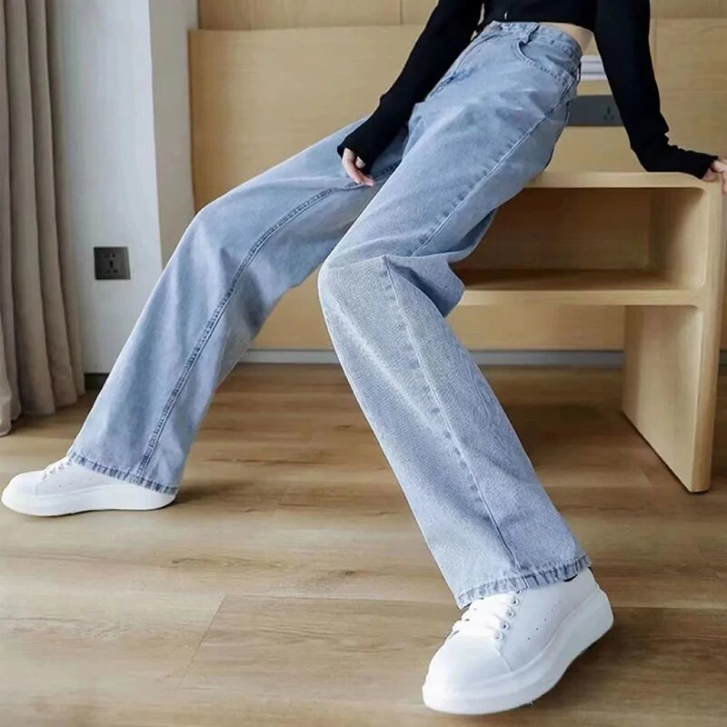 Vrećaste ravne traper hlače visokog struka 2024. Nove ženske velike veličine Vintage Vaqueros Pantalones Ležerni trend široke traper hlače Spodnie