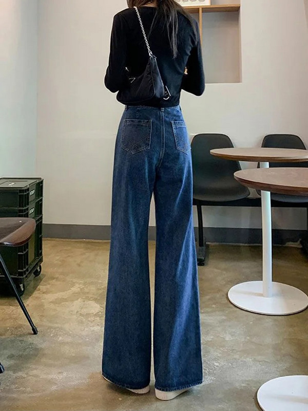 Modne široke traperice Hlače širokih nogavica Vintage Streetwear Ženske Vaqueros Pantalone visokog struka Ležerne Nove široke traperice Ravne Broek