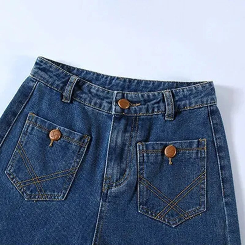 Modne široke traperice Hlače širokih nogavica Vintage Streetwear Ženske Vaqueros Pantalone visokog struka Ležerne Nove široke traperice Ravne Broek