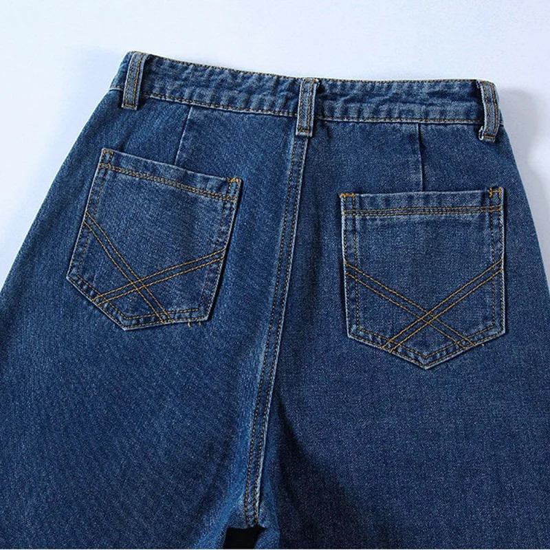 Modne široke traperice Hlače širokih nogavica Vintage Streetwear Ženske Vaqueros Pantalone visokog struka Ležerne Nove široke traperice Ravne Broek