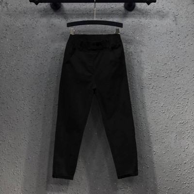 2022, pantaloni harem pentru femei, de vară, pantaloni casual din denim din bumbac, cu talie elastică, blugi negri, albi, galbeni, KZ530