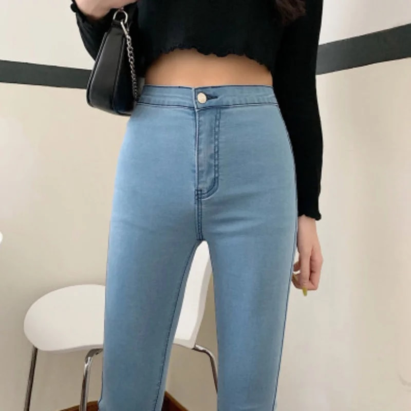 Λεπτό τζιν για γυναίκες Skinny ψηλόμεσο Γυναικείο τζιν παντελόνι μολύβι Stretch μέση Λεπτό γυναικείο παντελόνι πολλαπλών μεγεθών Άνοιξη Φθινόπωρο
