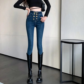 Ψηλόμεσο τζιν Κορεάτικο Γυναικείο Παντελόνι Μολύβι Μαύρο Γυναικείο Τζιν Ψηλόμεσο Ελαστικό Παντελόνι Γυναικείο Skinny Denim