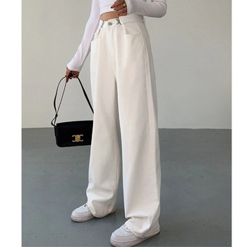 ZHISILAO Νέο φαρδύ τζιν Γυναικείο Ψηλόμεσο Boyfriend Φαρδύ τζιν παντελόνι Λευκό μαμά τζιν παντελόνι 2021