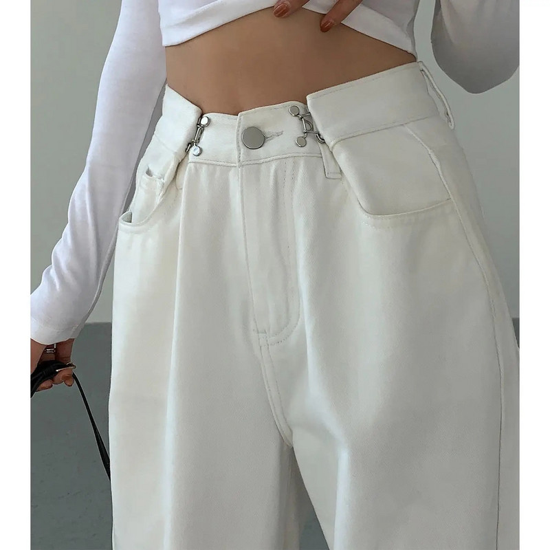 ZHISILAO Nove traperice širokih nogavica Ženske dečačke široke traper hlače visokog struka Bijele Mom Jeans hlače 2021.