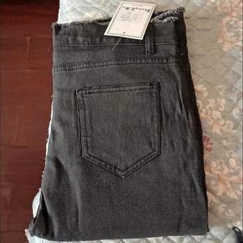 Vintage Chic Burrs ψηλόμεσο γυναικείο παντελόνι Oversize 40 Slim Stretch Streetwear Pencil Denim Παντελόνι Γυναικείο Casual Jeans