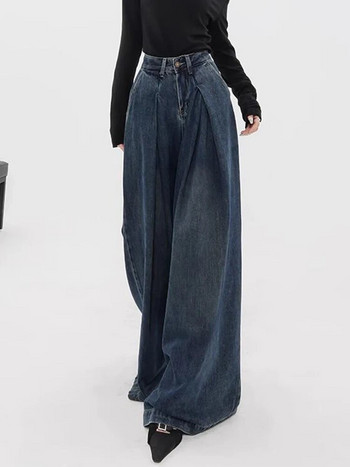 Φαρδύ τζιν Γυναικείο ψηλόμεσο τζιν Μπλε τζιν παντελόνι Ολόσωμο Φαρδύ μπατζάκι Φαρδύ παντελόνι Vintage Washed 2023 Y2k Jeans
