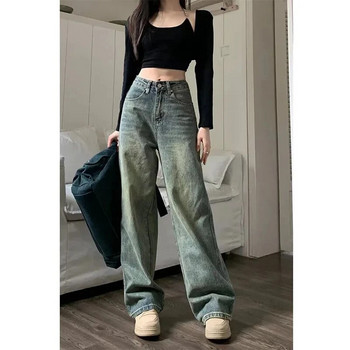 Y2K φαρδύ casual φαρδύ τζιν Γυναικείο Streetwear All-Match Πλυμένο τζιν παντελόνι Γυναικείο vintage ίσιο παντελόνι ψηλόμεσο 90S