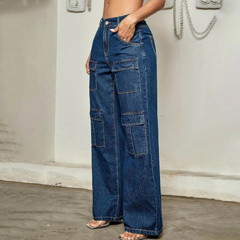 Y2K Fashion Jeans Γυναικεία Vintage Hip Hop φθινοπωρινό τζιν Μεσαίο φαρδύ ευπροσάρμοστο streetwear Φαρδύ ίσιο παντελόνι Γυναικείο Νέο