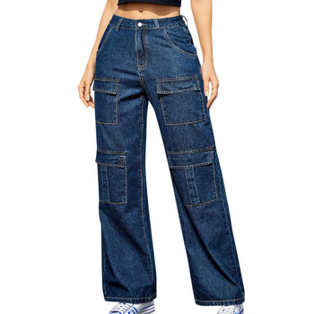 Y2K Fashion Jeans Γυναικεία Vintage Hip Hop φθινοπωρινό τζιν Μεσαίο φαρδύ ευπροσάρμοστο streetwear Φαρδύ ίσιο παντελόνι Γυναικείο Νέο