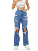 2024 m. pavasaris, naujas Y2K stiliaus moteriškas plėšyti džinsai Madingi ploni džinsiniai tiesiomis kojomis Kasdieninės moteriškos kelnės XS-L