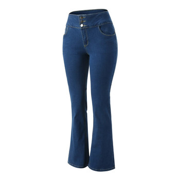 Flare Jeans Παντελόνι Γυναικείο Vintage τζιν y2k Τζιν Γυναικείο ψηλόμεσο Μόδα Stretch ψηλό και λεπτό παντελόνι streetwear ρετρό τζιν