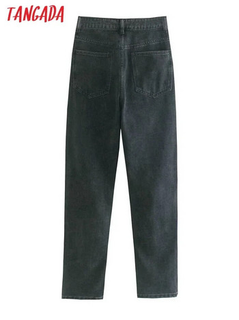 Tangada 2023 Γυναικείο μαύρο τζιν τζιν παντελόνι Παντελόνι ψηλόμεσο καθημερινό παντελόνι JE250