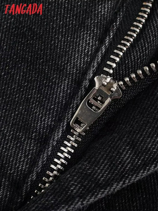 Tangada 2023 női fekete farmer farmer nadrág nadrág magas derekú alkalmi nadrág JE250