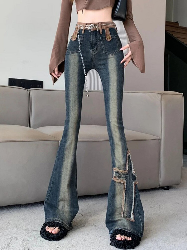 2023. Široke hlače Ženske ležerne High Street Vintage ravne hlače Y2k Bodycon Udobne Harajuku modne traperice pune dužine