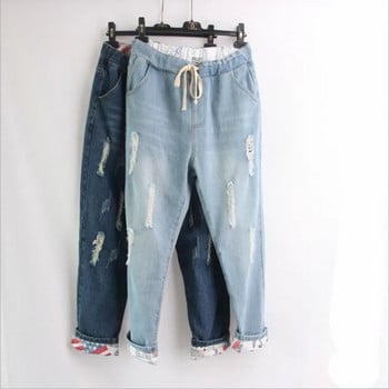 2023 Boyfriend Denim Jeans Γυναικεία ίσια παντελόνια με μέση μέση Γυναικεία σκισμένα φαρδιά γυναικεία τζιν παντελόνια καουμπόη