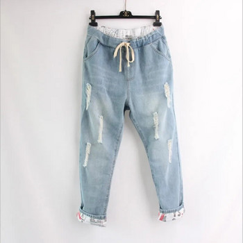 2023 Boyfriend Denim Jeans Γυναικεία ίσια παντελόνια με μέση μέση Γυναικεία σκισμένα φαρδιά γυναικεία τζιν παντελόνια καουμπόη