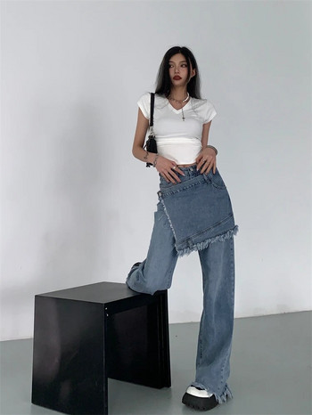 REDDACHiC Acubi Fashion Baggy Y2k Jeans Κορεάτικο φαρδύ παντελόνι για γυναίκες Streetwear 2022 Trend ίσιο παντελόνι ψηλόμεσο Harajuku