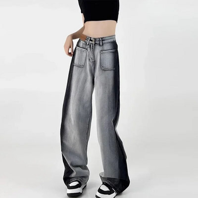 Fotvotee Gradient Jeans Ženske vrećaste hlače širokih nogavica Jeans visokog struka Boyfriend moda pune ulične odjeće Vintage odjeća