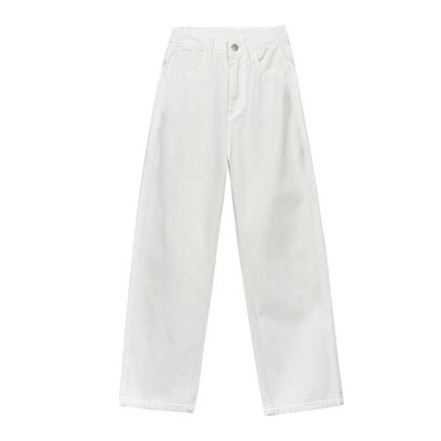 Női táskás piros farmer koreai divat magas derekú farmer nadrág egyenes szárú nadrág sztreccs barát Y2k alkalmi laza utcai viselet