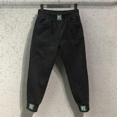 Νέα άφιξη Άνοιξη Καλοκαίρι Κορέα Μόδα Γυναικεία Ελαστική μέση Φαρδιά Λευκό Τζιν Παντελόνι από βαμβακερό τζιν χαρέμι