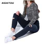 Ženske traperice, ultra rastezljive traper hlače, vintage hlače, poderane traperice s elastičnim strukom, rastezljive crne tajice ouc2603