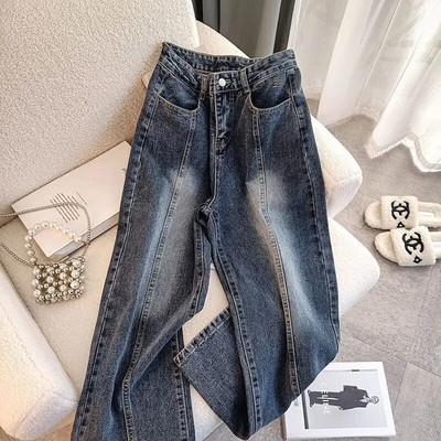 Retro plave traperice Ženske proljeće jesen Američki stil Vrećasta ulična odjeća BF College Moda Estetske hlače širokih nogavica Chic Mujer