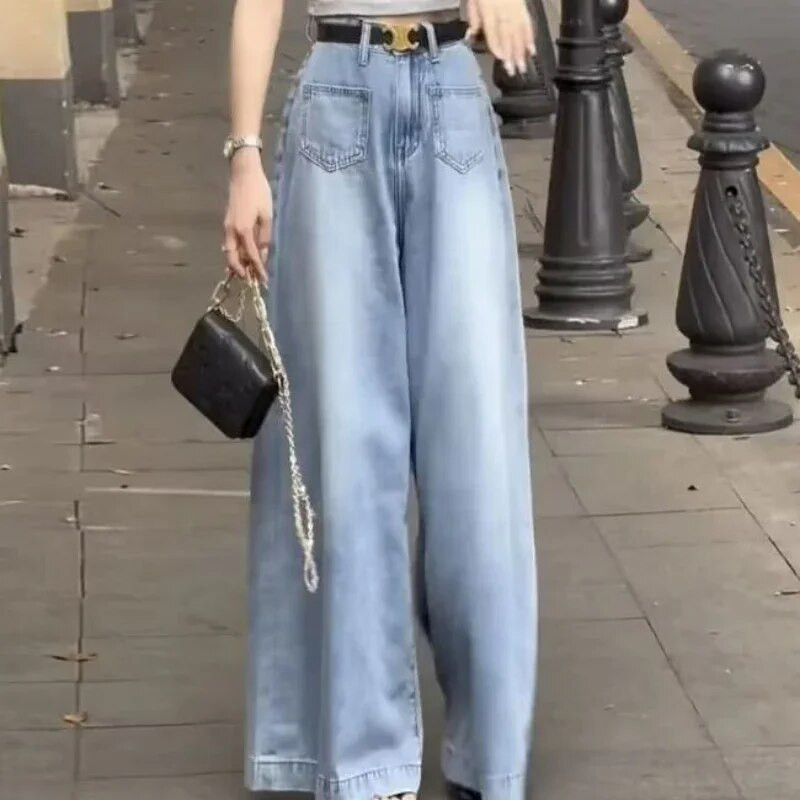 Nagy méretű High Street Design sokoldalú, széles lábú farmerszoknya, bő, magas derekú és vékony női nadrágok