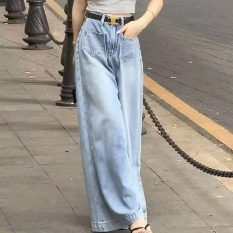 Nagy méretű High Street Design sokoldalú, széles lábú farmerszoknya, bő, magas derekú és vékony női nadrágok