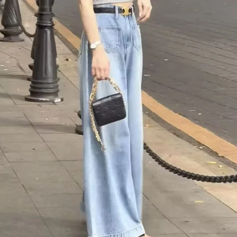 Nagy méretű High Street Design sokoldalú, széles lábú farmerszoknya, bő, magas derekú és vékony női nadrágok