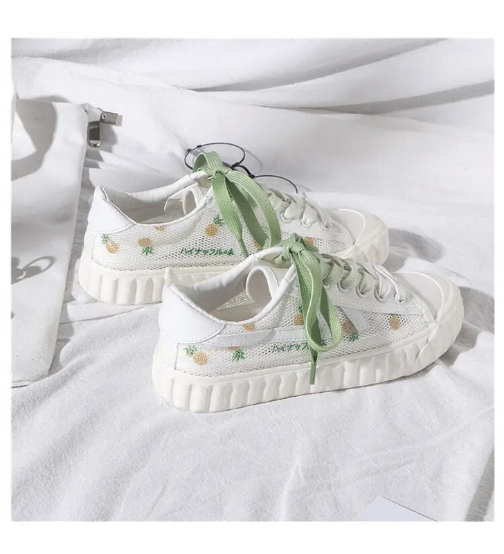 Vasariniai moteriški batai, ananasų tinklelis, kvėpuojantis, nauja mada, miela, šilta, laisvalaikio kieta, minkšta, miela ir miela suvarstoma iš drobės