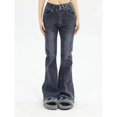 Flare Jeans Ženske izbijeljene traperice u korejskom stilu, uske trendi rastezljive hipsterske retro elegantne ulične traper hlače pune dužine, ženske