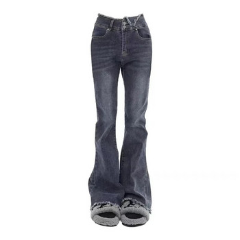 Flare Jeans Γυναικεία Λευκασμένα Κορεατικά Στιλ Chic Slim Trendy Stretchy Hipster Retro Elegant Street Ολόσωμο τζιν παντελόνι Γυναικεία