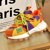 Moteriški madingi gatvės sportiniai batai „Four Seasons Fashion“ suasmeninti, universalūs, storo pado vafliniai laisvalaikio batai, neslystantys 2024 m.