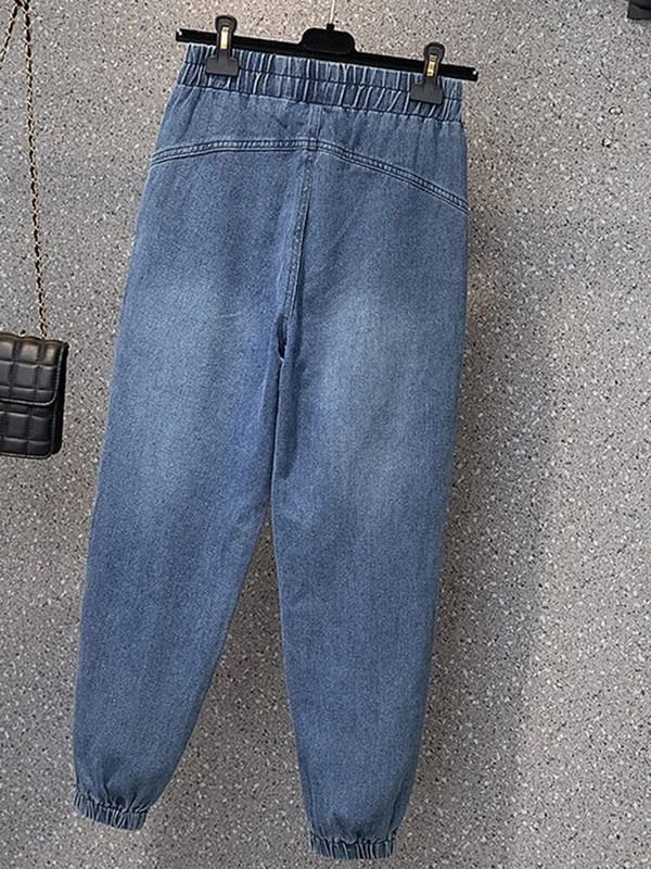 Vintage ψηλή μέση μέχρι τον αστράγαλο Harem Jeans Casual φαρδύ τζιν παντελόνι Fashion Woman Vaqueros New Jogger Pantalones Jeansy