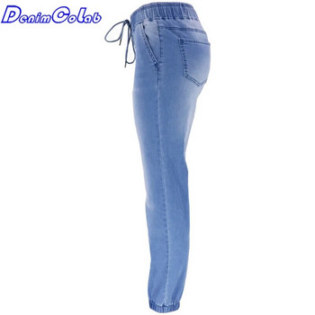 Denimcolab 2022 Νέο παντελόνι χαρέμι με υψηλή ελαστική μέση Jogger Jeans Woman Loose Tie πόδια Streetwear Stretch Τζιν παντελόνι Παντελόνι