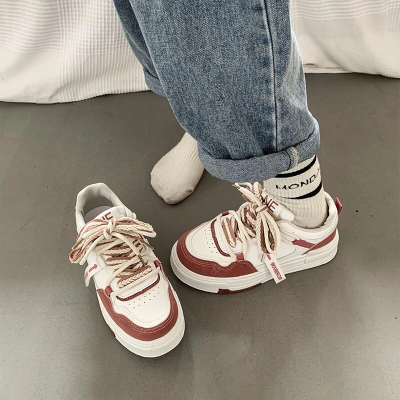 Ženska obuća Proljeće i jesen Nova obuća na vezivanje Vulkanizacija Sportska obuća za van, udobna i lagana obuća za slobodno vrijeme